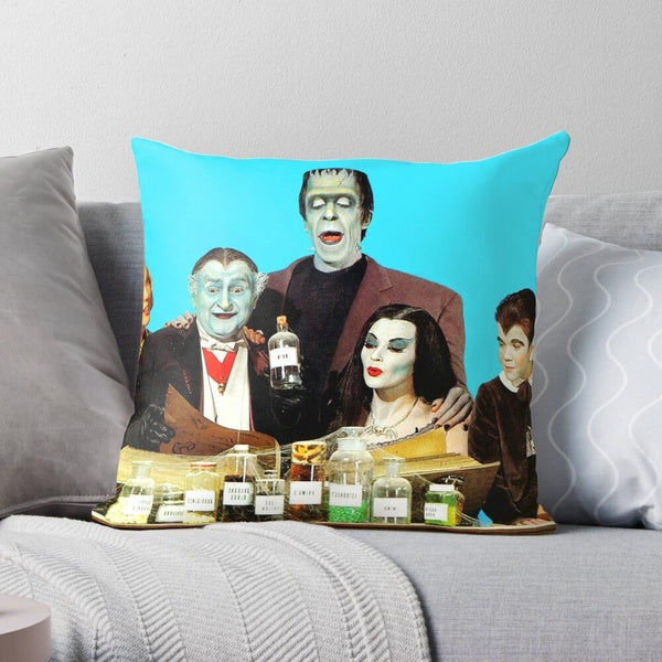 The Munsters Horror Vintage TV Show Televison Lily Herman Retro Fashion Pattern Cushion Cover Throw Pillow Case Home Decor Gifts