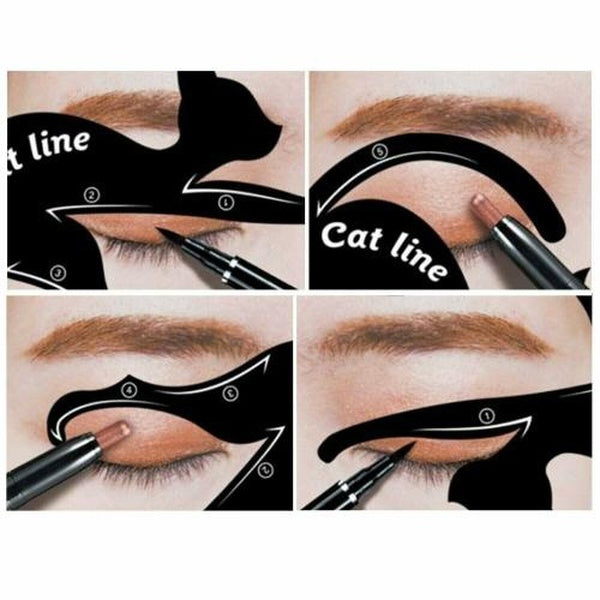 Cat Eyeliner & Eyeshadow Stencil Template Applicators 2 Pack