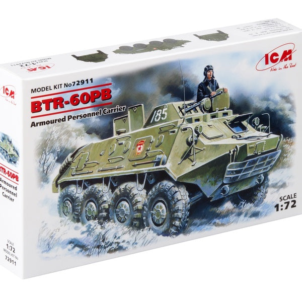Scale 1:72 Plastic model kit - BTR-60PB Soviet infantry vehicle ICM 72911 - Scale model kits - Hobby modeling - Scale miniature - Miniature model kit