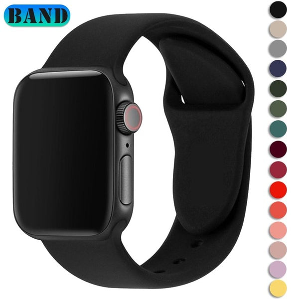 Band for Smart Watch Ultra 2-Ultra 49mm 9 8 7 45mm 41mm 44mm 40mm 38mm 42mm for SmartWatch Serie SE 6 5 4 3 2, Rubber Sport Silicone Strap Belt Wris