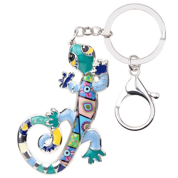 Alliage d'émail Anime Lézard Gecko Porte-clés Bijoux Nouveauté Pendentifs Animaux Porte-clés Sac À Main Porte-clés De Voiture Charmes Ornements Pour