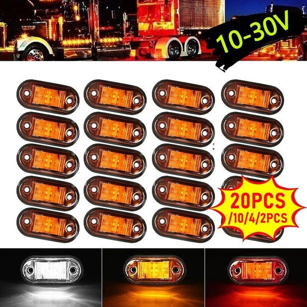 10-30V Universal LED Side Marker Lights Lamp Indicator Light for Cars Trailer Trucks Boat Bus Caravan Side Clearance Marker Light - Amber-Red-White -