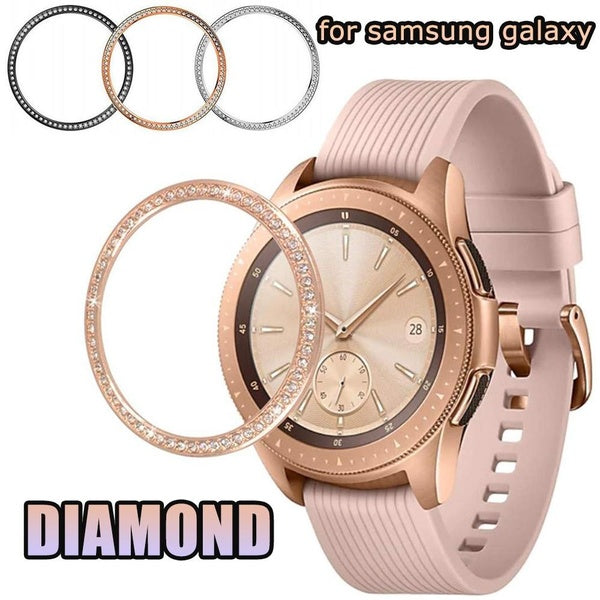 Bling Bezel Fits for Samsung Galaxy Watch Series 46mm 42mm Gear S3 Cover Diamond Metal Ring Adhesive Cover Anti Watch Accessories S3 46mm Matron Inn