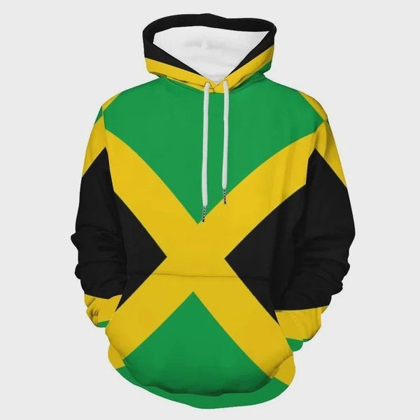 Jamaica Flag 3D Hoodie Fashion Men's Long Sleeve Tops Casual Sweater