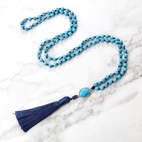 40 Styles Turquoise-Malachite-Agate-Tiger Eye 108 Beads Necklace 6mm Natural Stone Women Men Mala Necklace Fashion Jewelry Gift Pulsera