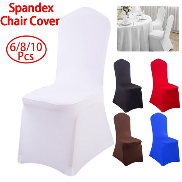 Spandex Chair Cover, Seat Covers for Party Wedding Banquet Dining Room Living Room, Universal Standard Stretch Chair Slipcovers Protector 6 colors(6-