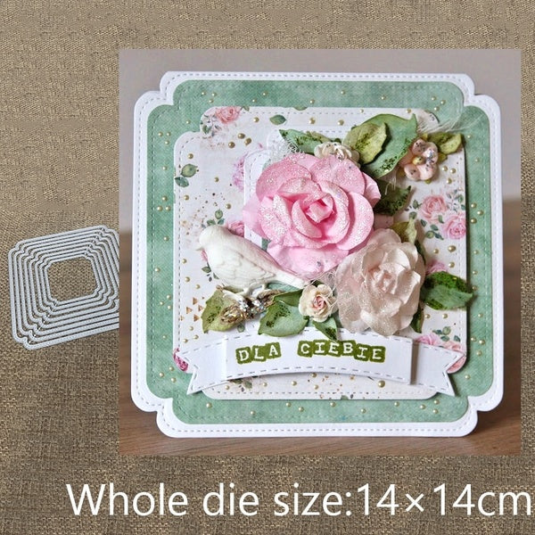 New Design Craft Metal Cutting Dies 8pcs square frame background Scrapbooking Album DIY Paper Card Craft Embossing Die Cuts Scrapbooking Album DIY Pa