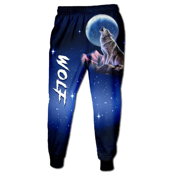 WOlf Pattern Drawstring Trouser Casual Men's 3D Animal Wolf Print Fitness Pants Sweat Beach Jogger Jogging Long Pants XS-5XL Wide Leg Slacks Trousers