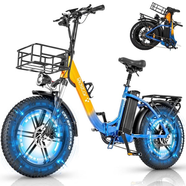 New Arrivial Ridstar 1000W 48V 15Ah Battery 20 in Fat Tire Foldable Electric Bike for Women Children Gift