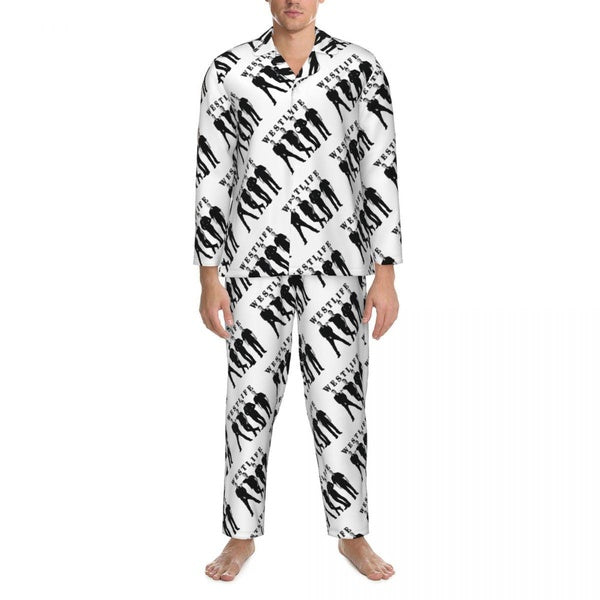 Ensemble de pyjama à manches longues pour hommes Westlife, ensemble de pyjama cardigan à la mode personnalisé Une pièce vous appartient