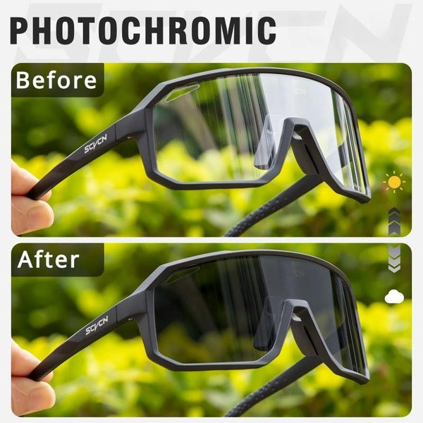 Photochromic Sunglasses Women Men Cycling Glasses Transition Night Vision Goggles UV400 Driving Bicycle Bike Eyewear