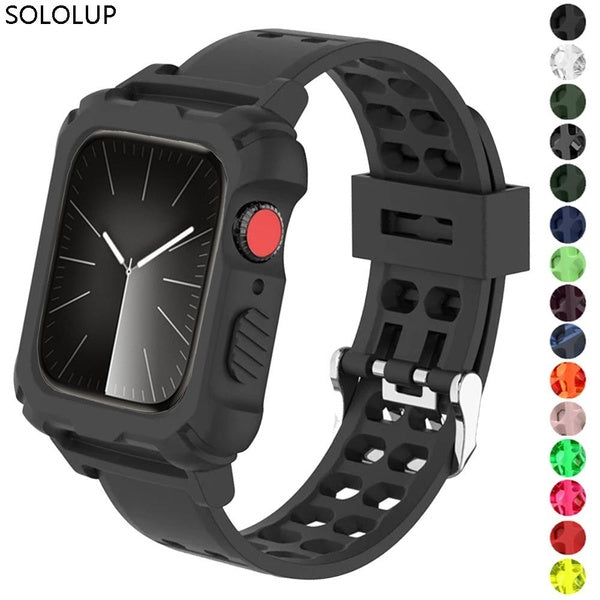 SOLOLUP TPU Case Without Film+Band for Smart Watch 9 8 7 45mm 41mm for Smartwatch Series Se 6 5 4 44mm 40mm 3 2 1 42mm 38mm Protective Bumper Screen