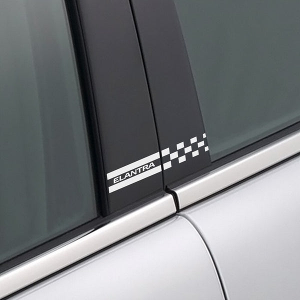 2PCS Auto B Pillars Decorative Decals Stickers For Hyundai Elantra Car Column Cover Trim Vinyl Waterproof Accessories