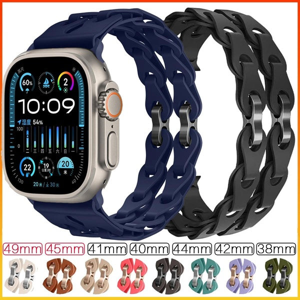 Silicone Band for SmartWatch Ultra 2-Ultra 49mm 9 8 7 45mm 41mm Sport Belt Strap Wristband Watchband Bracelet Accessories for Smart Watch 6 SE 5 4 3