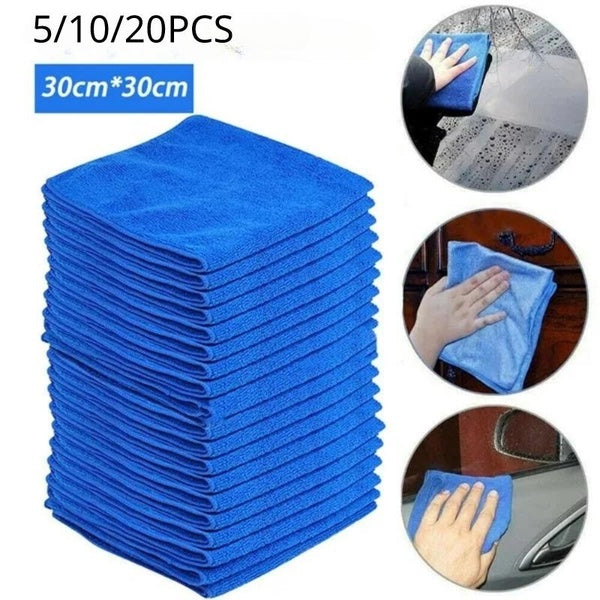 5-10-20pcs Car Microfiber Thin Cleaning Towels Soft Drying Cloth Hemming Water Suction Automobile Home Washing Duster Towel