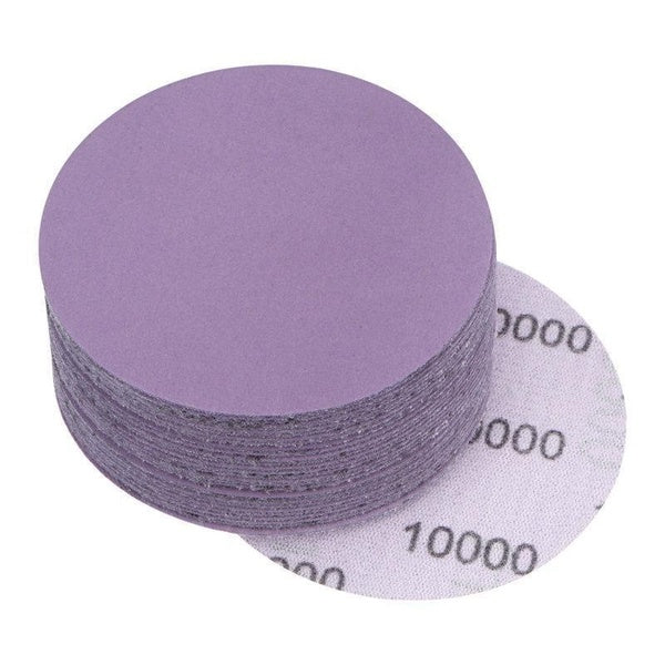 Disques abrasifs violets de 3 pouces, grain 60 à 100, papier de verre adhésif à crochet et boucle, papier de verre en oxyde d'aluminium, 30 pièces