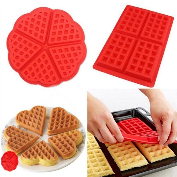 Kitchen Waffle Mold Non-stick Cake Mould Makers Kitchen Silicone Waffle Bakeware