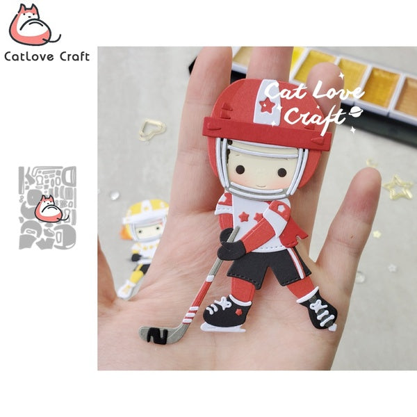 Catlove Male ice hockey player Metal Cutting Dies Scrapbooking Stencil Die Cuts Card Making DIY Craft Embossing New Die For 2020