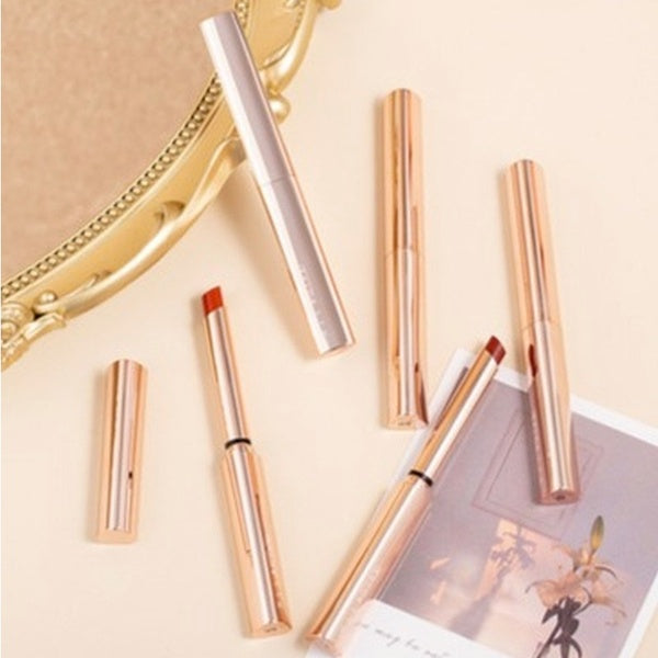 Rouge à lèvres tube fin brume douce velours tube de cigarette hydratant rouge à lèvres facile à colorer rouge à lèvres étudiant multicolore rétro