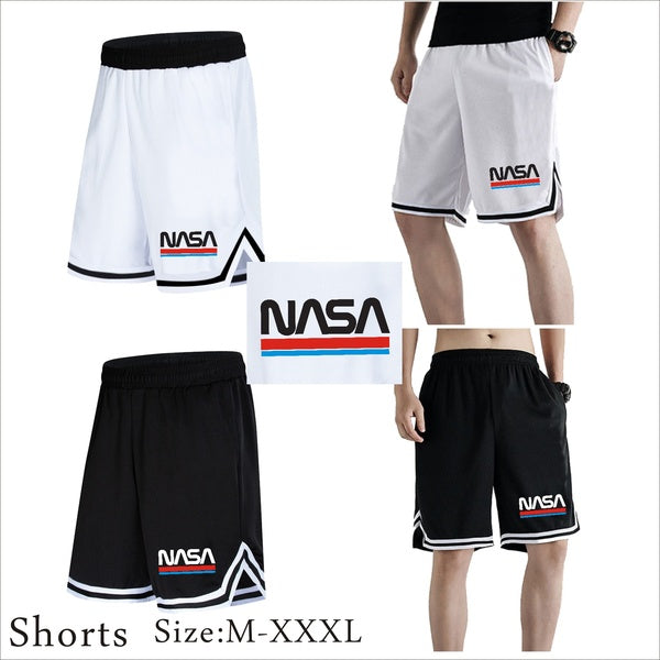 New Men and Women Fashion NASA Letter Shorts Summer Cool Dry Athletic Sports Track Shorts Daily Jogging Beach-pant S-XXXL