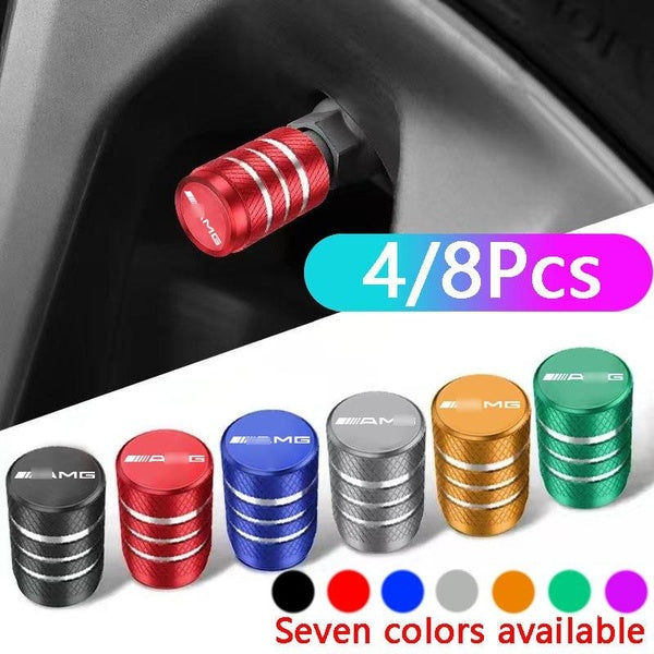 4-8Pcs-set Auto Wheel Tyre Tire Stem Air Caps Cover Case Aluminum Tire Valve Tire Air Valve Cap Suitable for Benz-AMG A CLA GLA GLC GLE GLK GL ML Cla