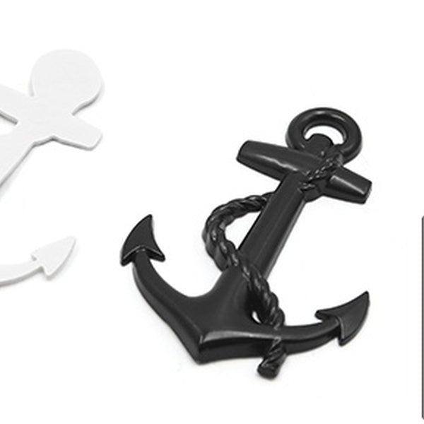 Black Metal Boat Anchor Shape Car Auto Exterior Decor Sticker Adhesive Decal