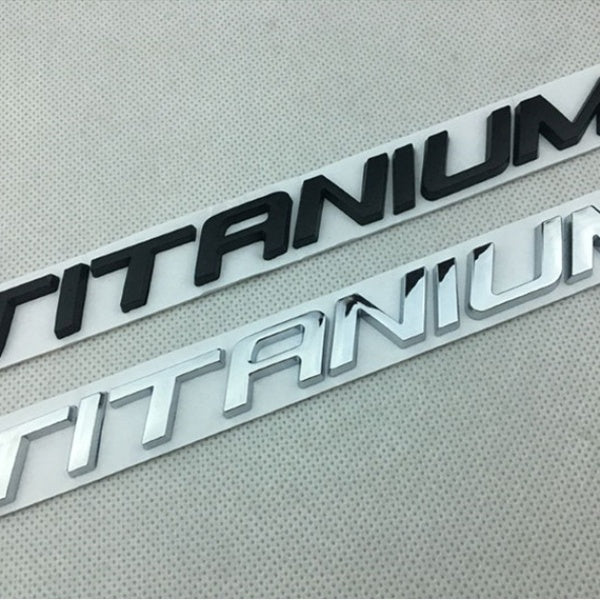 1Pcs 3D Metal TITANIUM Rear Trunk Emblem Chrome Badge Car Stickers Decals for Ford Mondeo Taurus Ecosport Car Styling