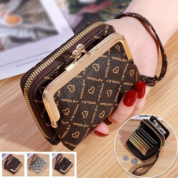 2024 nouvelles Femmes Élégant Rétro Pochette Portefeuille Fermeture Éclair Porte-Carte Femme Porte-Monnaie Portefeuilles Sac À Main Sac D'argent