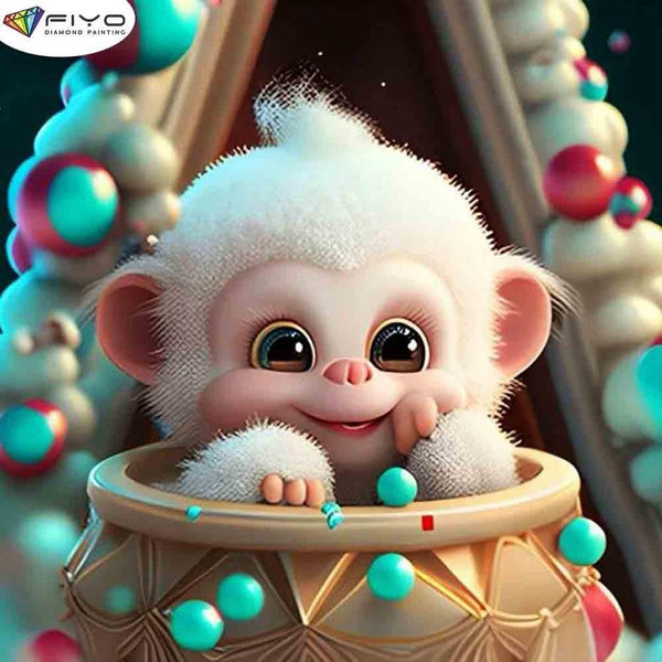 FIYO Lovely Monkey Diamond Painting Kits for Adults DIY 5D Diamond Mosaic Diamond Painting Home and Kitchen Fashion Canvas Pictures Wall Decoration G