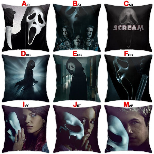 Halloween Scary Evil Horror Movie Ghostface Scraem Throw Pillow Cover