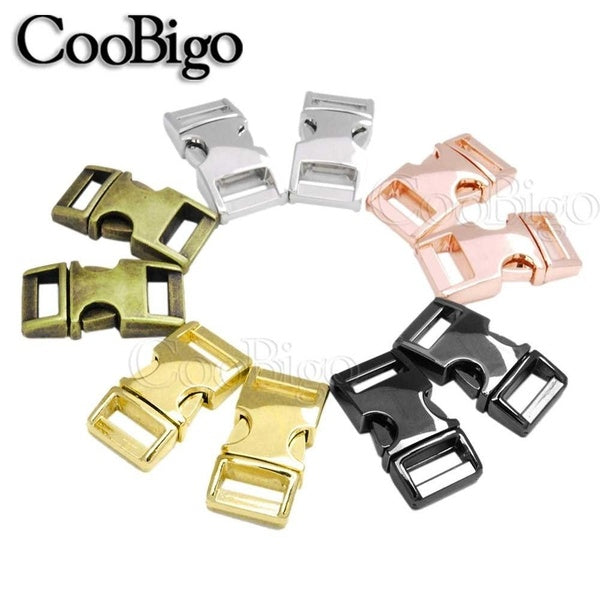 10pcs Pack 3-8" Side Release Buckle Metal 550 Paracord Bracelet Dog Collar Webbing 10mm Outdoor Backpack Bag Parts Accessories