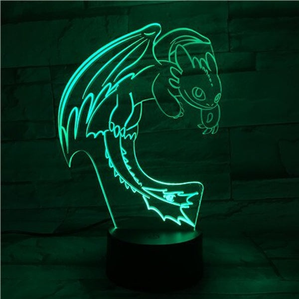 How to Train Your Dragon Night Light 3D LED Illusion USB Touch Sensor RGBW Child Kids Gift Night Fury Table Lamp Desk Decoration