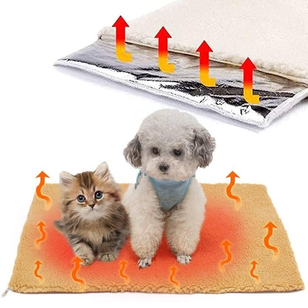 Self Heating Pet Pads Pet Blanket for Dog Cat, Pet Heating Pad,Self Warming Padded and Thickened Insulated Floor Mat Cushion Mat,Wear-resistant, Mois
