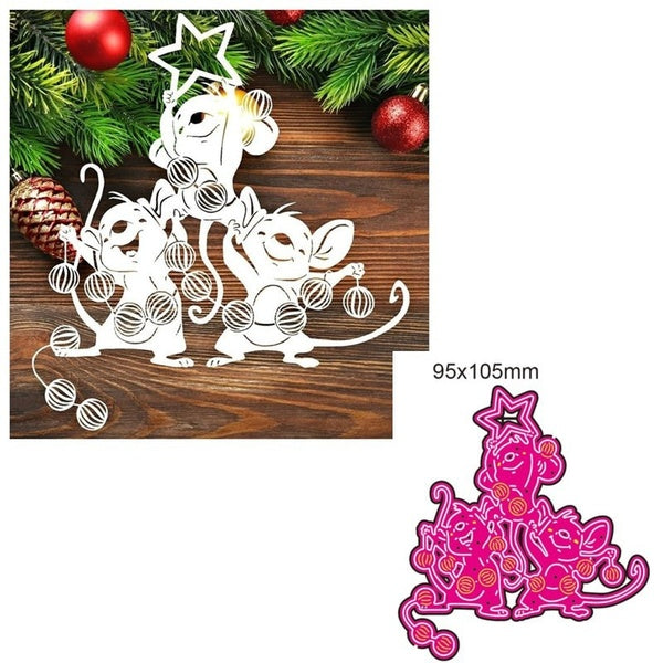 3pcs Animal Mouse Metal Cutting Dies Stencil Template For DIY Scrapbooking Embossing Paper Cards Album Making Craft Dies Cut