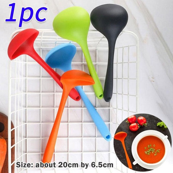 1Pcs Silicone Soup Spoon Household Long Handle Porridge Spoon Rice Ladle Meal Dinner Scoops Tableware Kitchen Tools