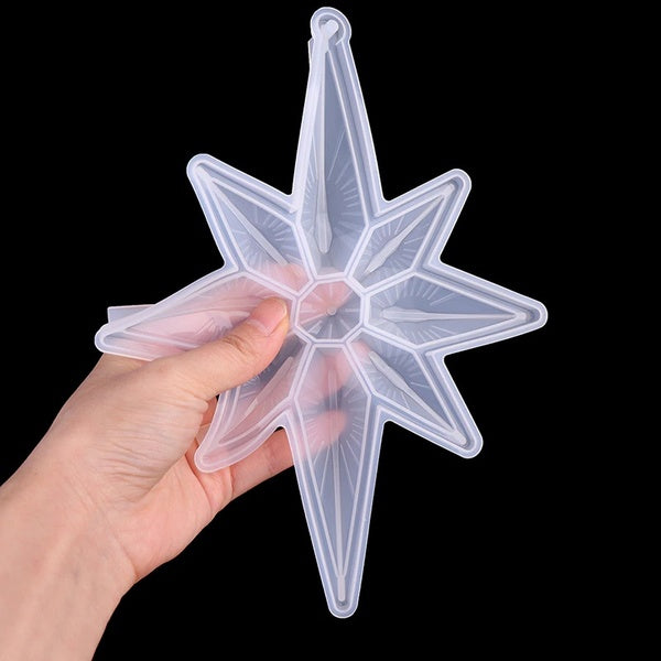DIY Crystal Octagonal Star Silicone Mold Home Decoration Ornament Making Epoxy Resin Craft Supplies Reusable Resin Mold Resin Art Supplies(Only Mold)