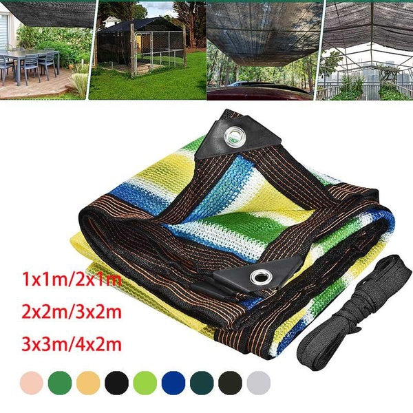 Garden Plants Shade Cloth with Grommets 1x1m-2x1m-2x2m-3x2m-3x3m-4x2m, 5m Cord Mesh Fabric Sunshade Cover Net, 13 Color