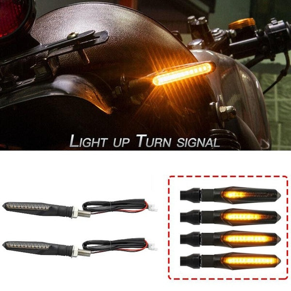 2PCS Universal Motorcycle Flowing Turn Signals Blinker Lights Amber For for Motorcycle Scooter