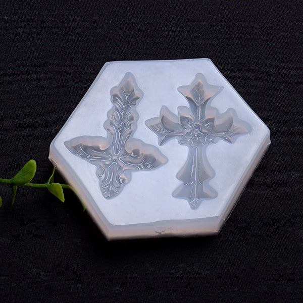 Cross Pendant Cake Silicone Mold For Jewelry Charms Making Tool Handmade Crystal Diamond Epoxy Resin Cake Candy Moulds