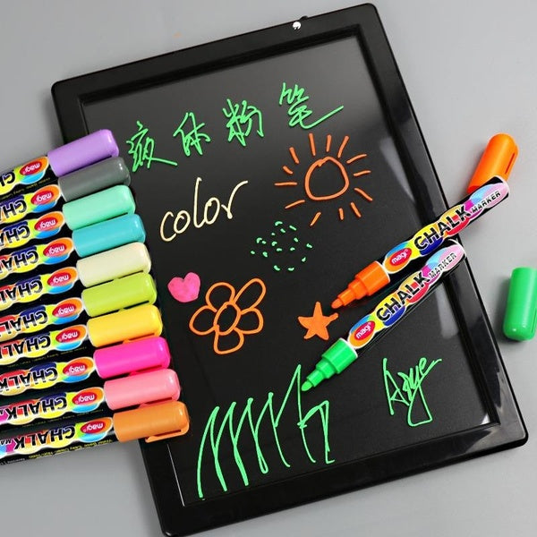 Liquid Chalk Marker Pens Erasable Multi Colored LED Writing Board Glass Window Art Marker Children Painting Blackboard Painting