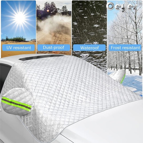 Merrywork Car Snow Cover Windshield Sunshade Outdoor Waterproof Car Cover Anti Ice Frost Auto Protector Winter Automobiles Exterior Cover