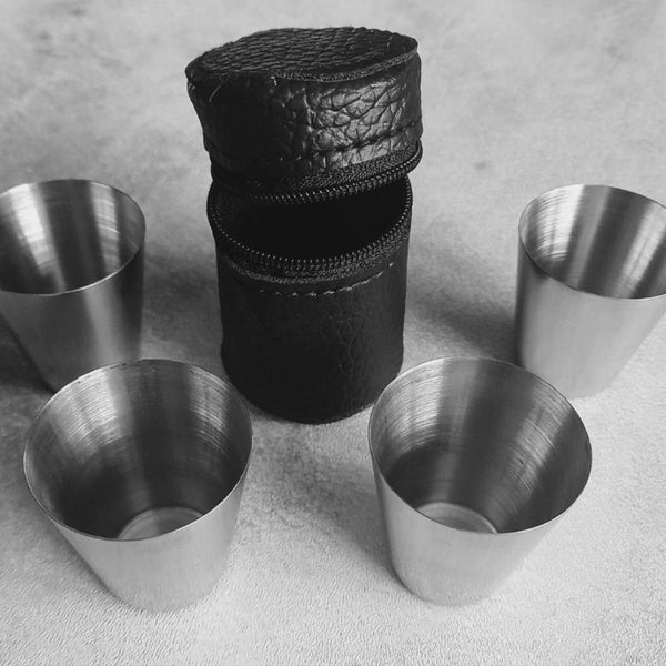 2-4-6 Pcs 30ml Outdoor Stainless Steel Travel Cup Sets Wine Whisky Cups Sets Portable Cups Drinking Liquor Bottle Mug Travel Barware Accessories