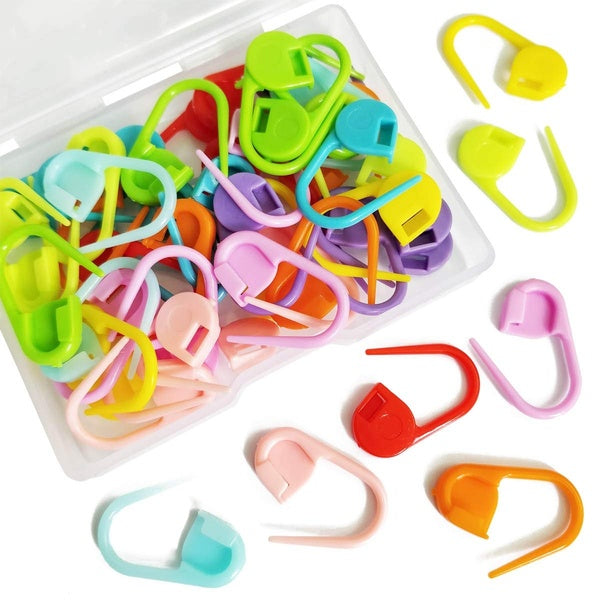 70 Pieces Colorful Knitting Markers Crochet Clips Crochet Pins Bulk Stitch Markers Locking Stitch Knitting Place Markers DIY Craft Plastic Safety Pin
