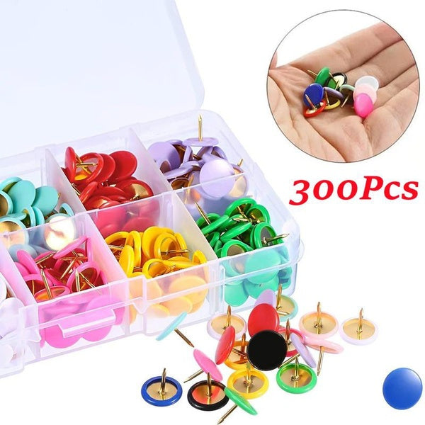 300Pcs-100Pcs Boxed Home Office Colorful Drawing Pins Pushpin Thumbtack Cork Board Push Pin Photo Wall Map Markers