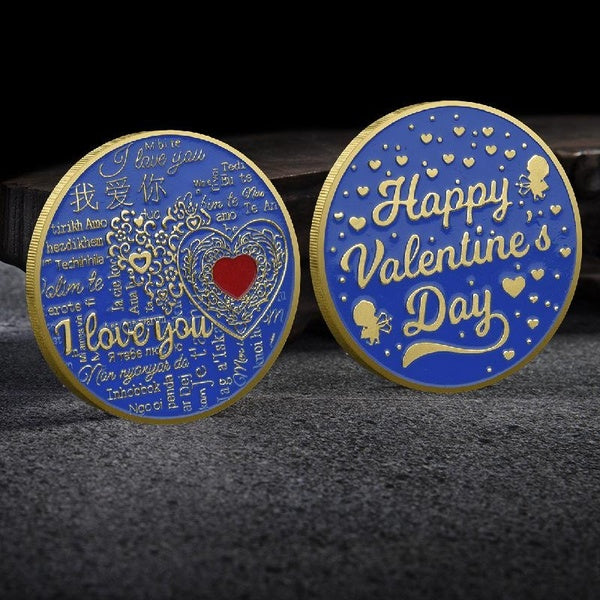 Love Commemorative Coin Gold-silver Metal Badge Gift Collection