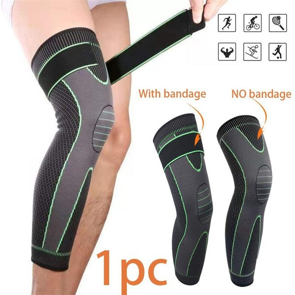 1pc Full Leg Sleeves Long Compression Leg Sleeve Knee Braces for Knee Pain Protect Leg, for Men Women Basketball, Arthritis Cycling Sport Football, R