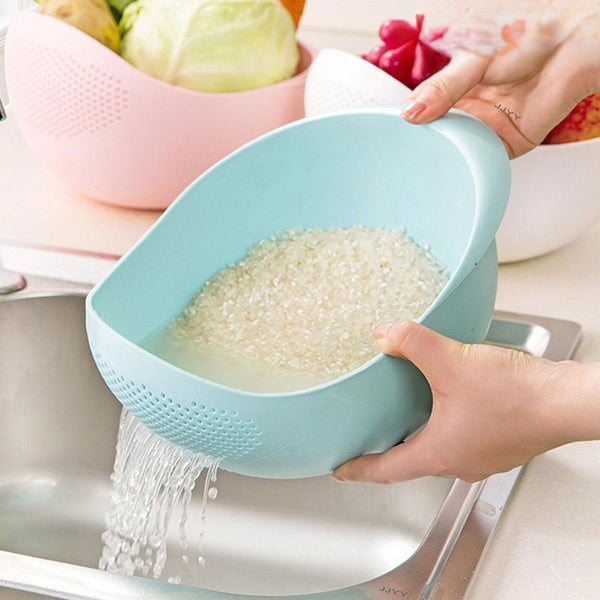 Rice Sifters Plastic Colander Sieve Rice Washing Filter Strainer Basket Kitchen Tools Food Beans Sieve Fruit Bowl Drainer