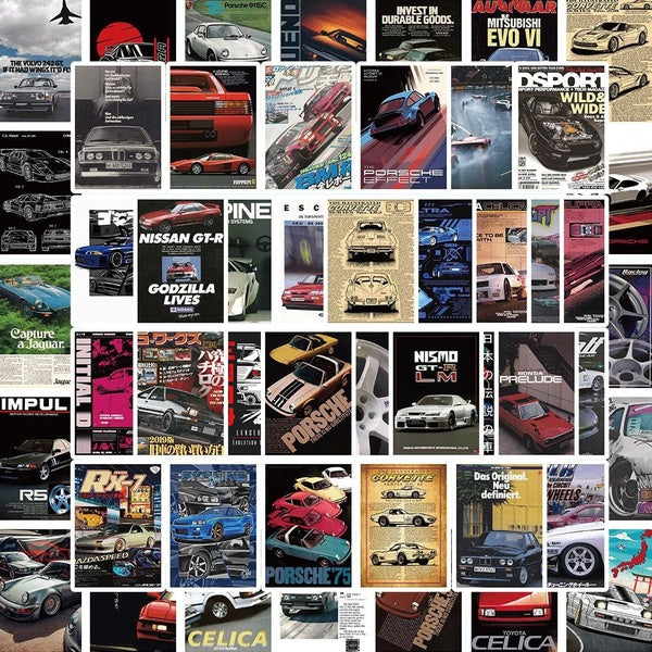 10-50pcs Classic Modified Car Stickers jdm car poster graffiti Stickers for DIY Luggage Laptop Skateboard Motorcycle Bicycle Stickers