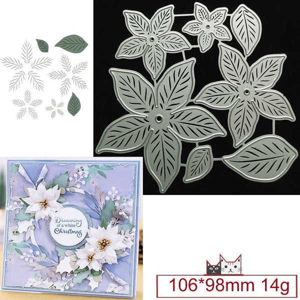 Flower Splendid Poinsettia Metal Cutting Dies for DIY Scrapbooking Album Paper Cards Crafts Embossing Die Cuts Handicrafts New