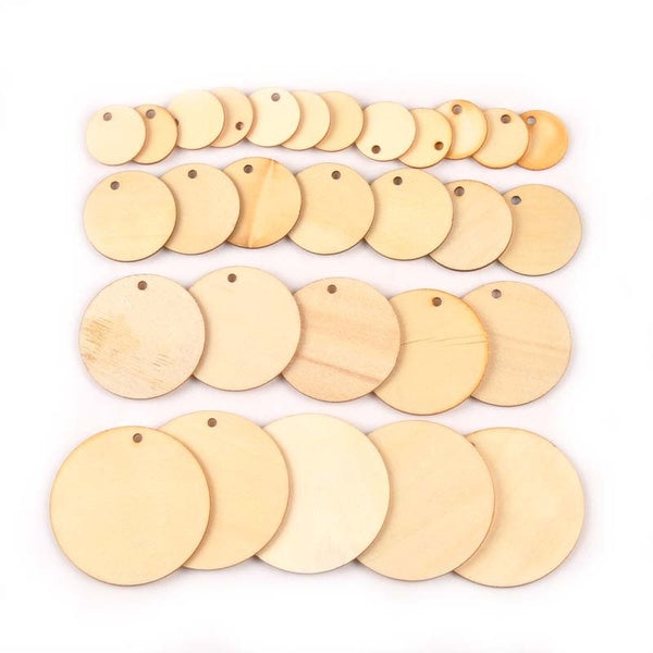 20-100mm naturel rond en bois pendentif à breloques décor album à faire soi-même pour chute accessoires suspendus bois artisanat embellissement MT214